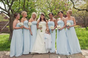 Baby blue bridesmaids